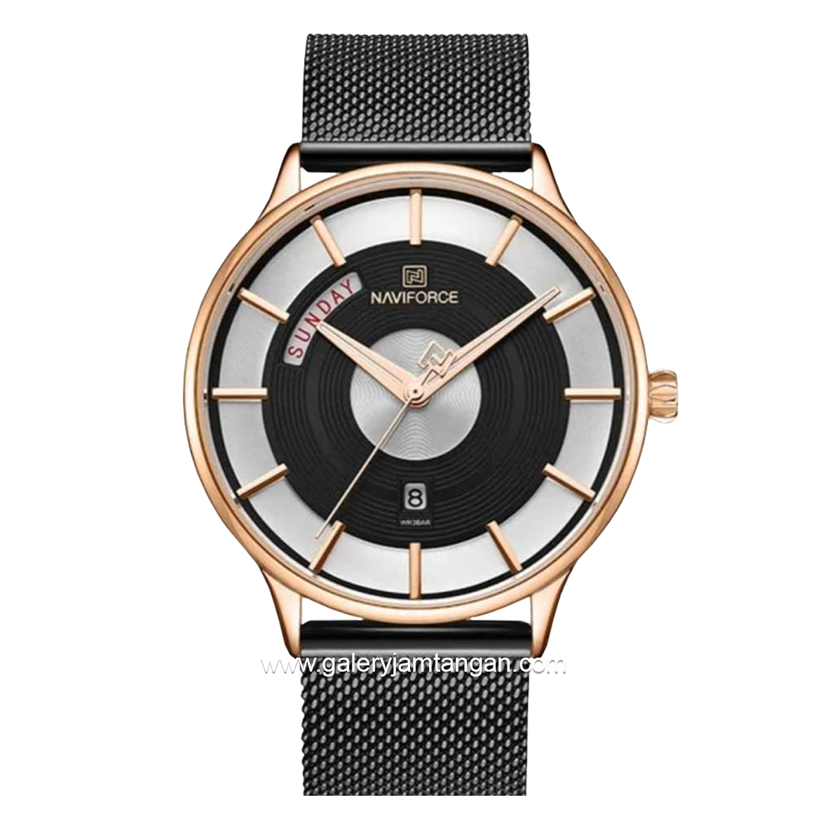 NAVIFORCE NF-3007 Black Rosegold Sandrope Strap