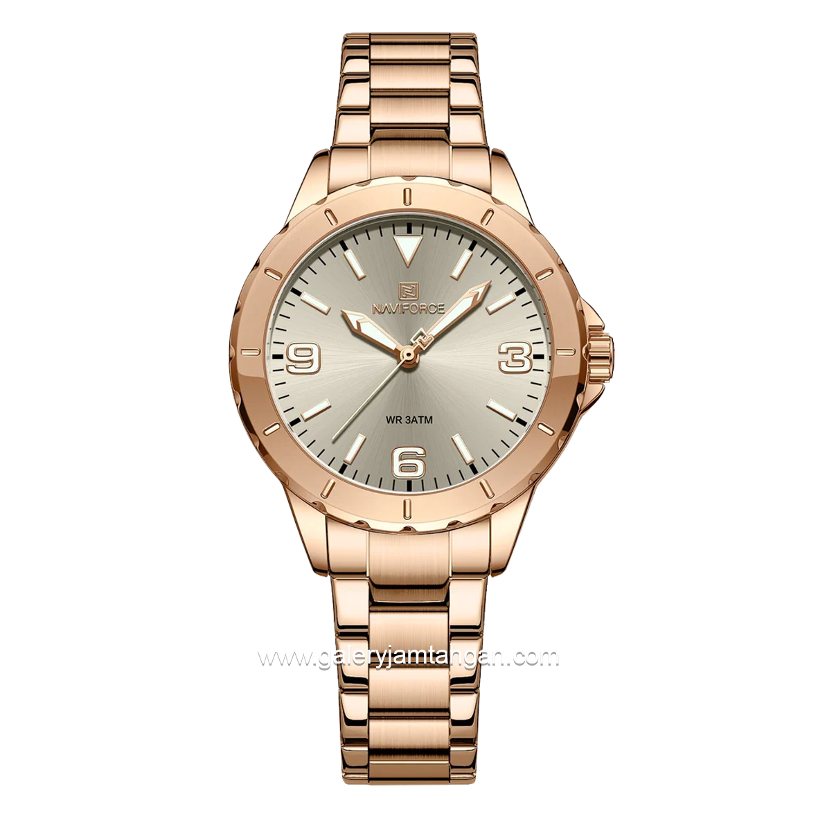 NAVIFORCE NF-5022L Women's Watch Rosegold Dial Cream Stainless Steel