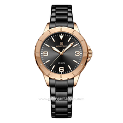 NAVIFORCE NF-5022L Women's Watch Black Rosegold Stainless Steel