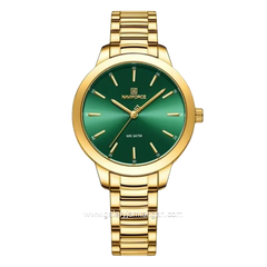 NAVIFORCE NF-5025L Gold Dial Green Stainless Steel Strap