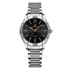 NAVIFORCE NF-5029L Silver Dial Black Stainless Steel Strap