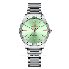 NAVIFORCE NF-5029L Silver Dial Green Stainless Steel Strap