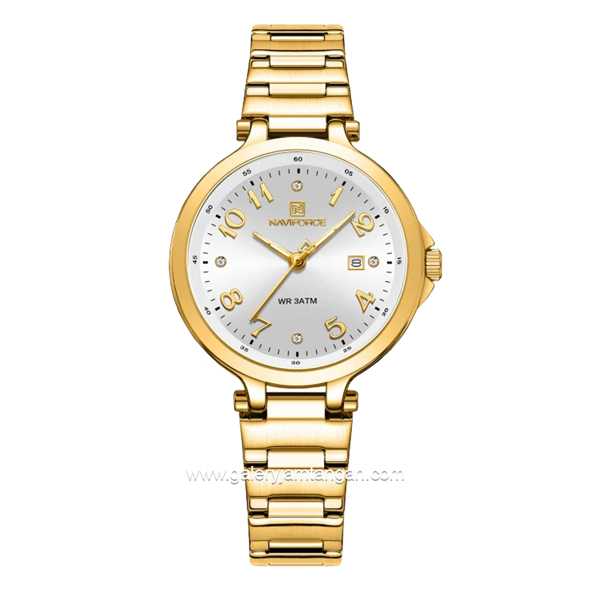 NAVIFORCE NF-5033L Gold Dial Silver Stainless Steel