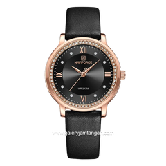 NAVIFORCE NF-5036L Women Watch Black Leather Strap