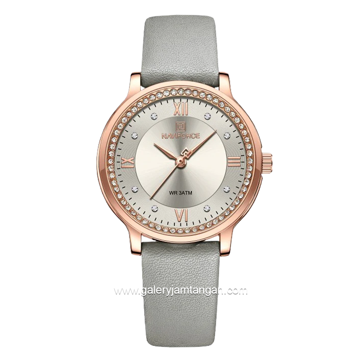 NAVIFORCE NF-5036L Women Watch Ring Rosegold Leather Strap