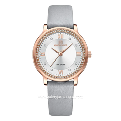 NAVIFORCE NF-5036L Women Watch Ring Rosegold Leather Strap