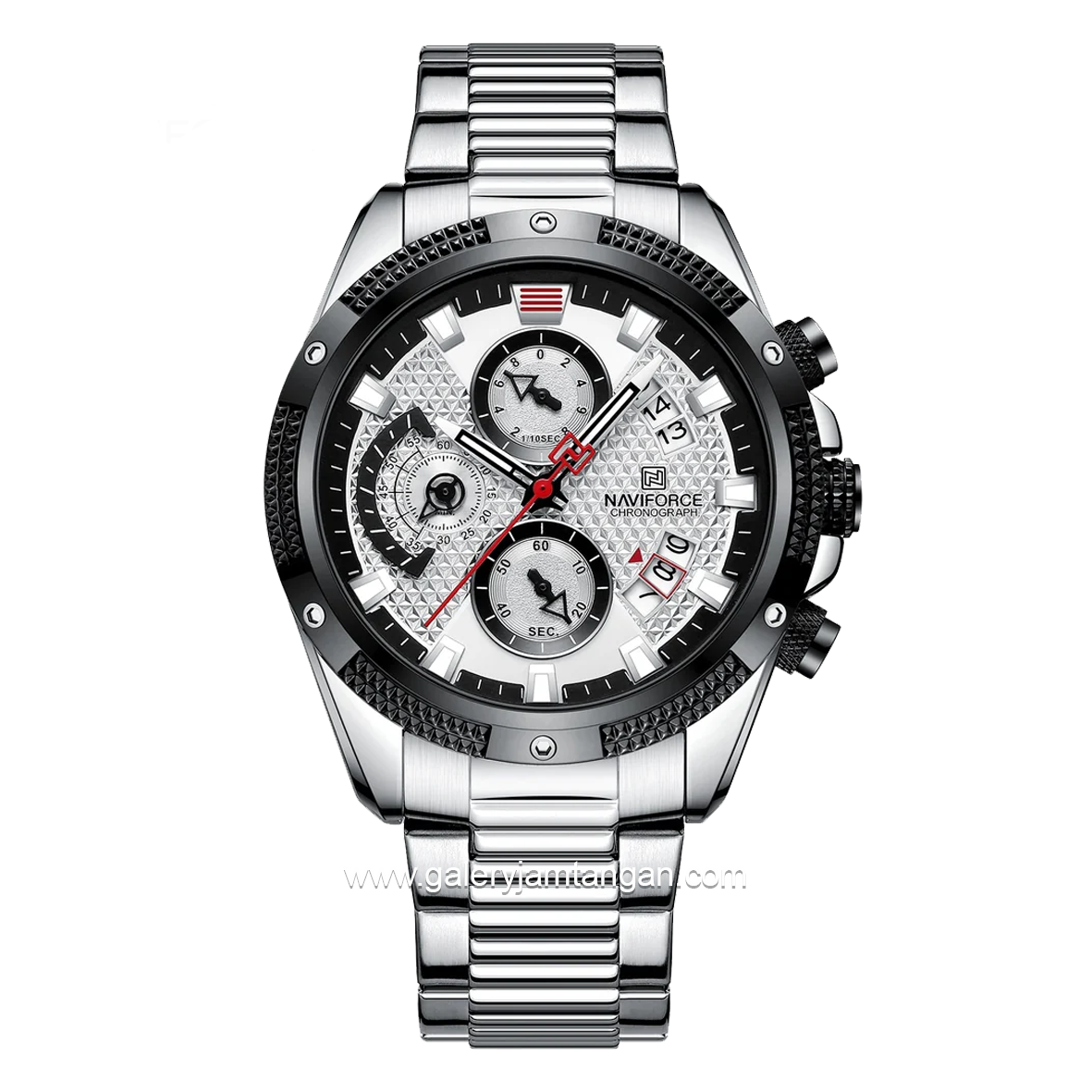 NAVIFORCE NF-8021M Silver Black Chronograph Stainless Steel