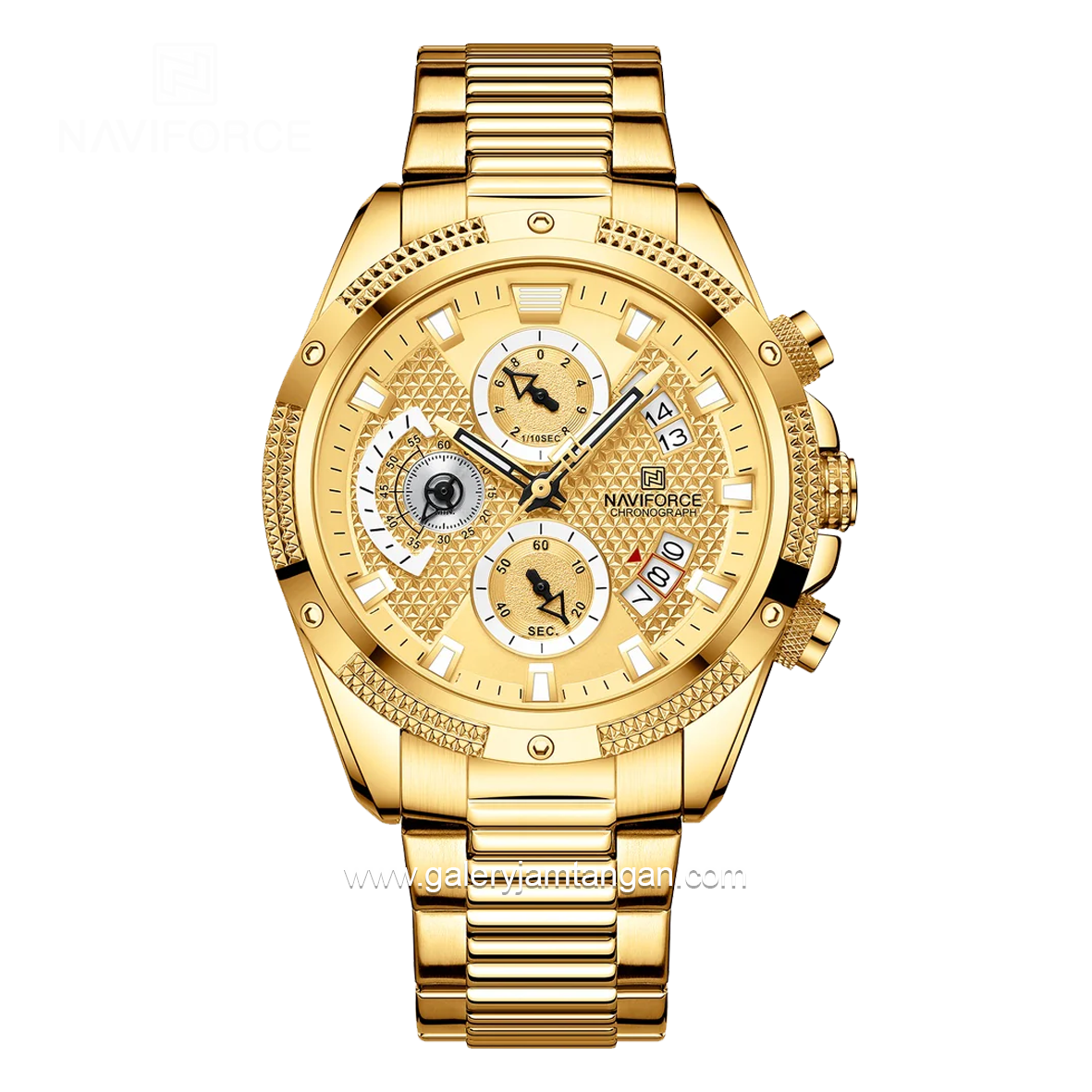 NAVIFORCE  NF-8021M Full Gold Chronograph Stainless Steel