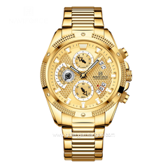 NAVIFORCE  NF-8021M Full Gold Chronograph Stainless Steel