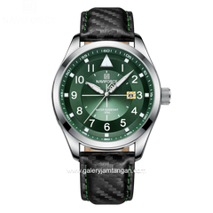 NAVIFORCE NF-8022M Black Dial Green Analog Leather Strap