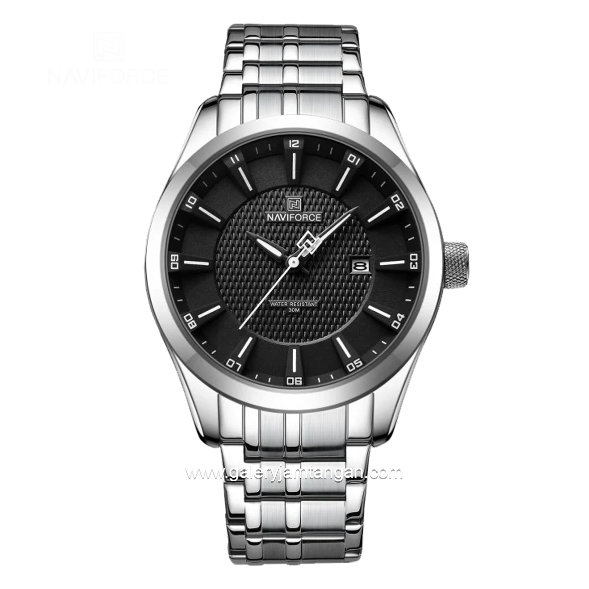 NAVIFORCE NF-8032 Silver Dial Black Stainless Steel