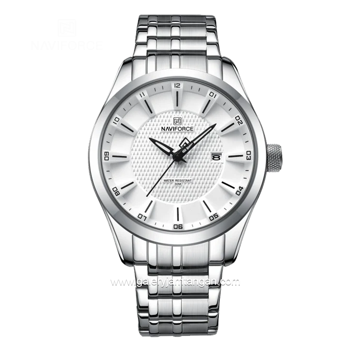 NAVIFORCE NF-8032 Silver Dial White Stainless Steel