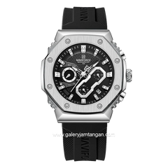 NAVIFORCE NF-8035G & NF-8035L Chronograph Black Silver Rubber Strap