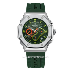 NAVIFORCE NF-8035G & NF-8035L Chronograph Green Silver Rubber Strap