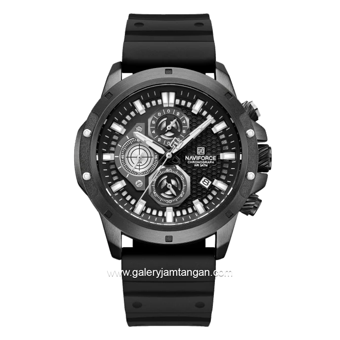 NAVIFORCE NF-8036M Chronograph Full Black Silicone Strap