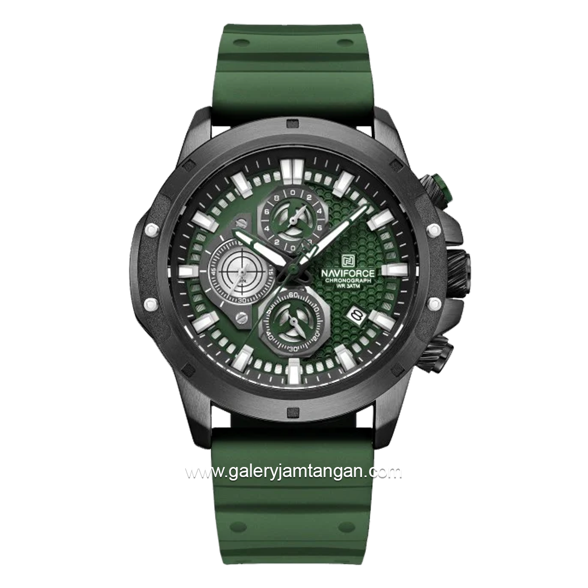 NAVIFORCE NF-8036M Chronograph Green Black Silicone Strap