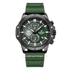NAVIFORCE NF-8036M Chronograph Green Black Silicone Strap
