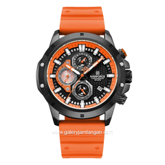 NAVIFORCE NF-8036M Chronograph Orange Black Silicone Strap