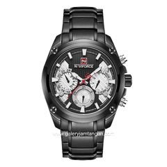 NAVIFORCE NF-9113M Chronograph Black Dial White Stainless Steel