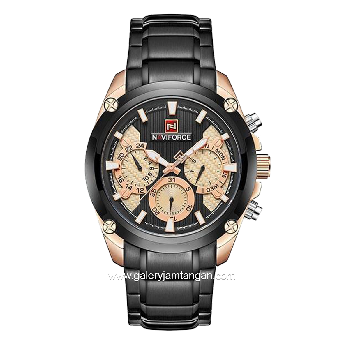 NAVIFORCE NF-9113M Chronograph Black Crown Rosegold Stainless Steel