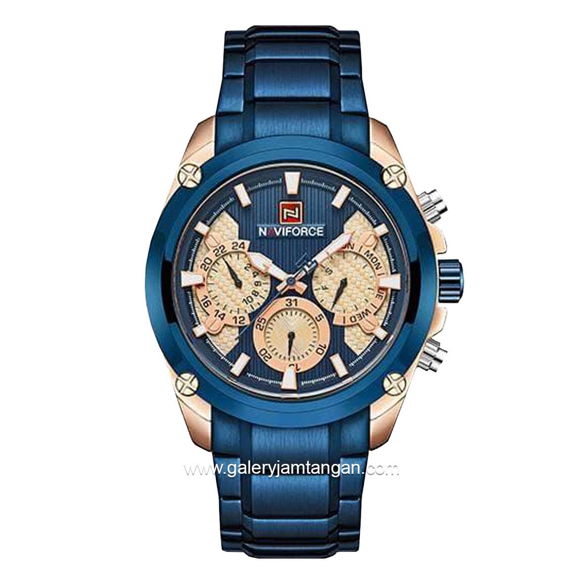 NAVIFORCE NF-9113M Chronograph Navy Crown Rosegold Stainless Steel
