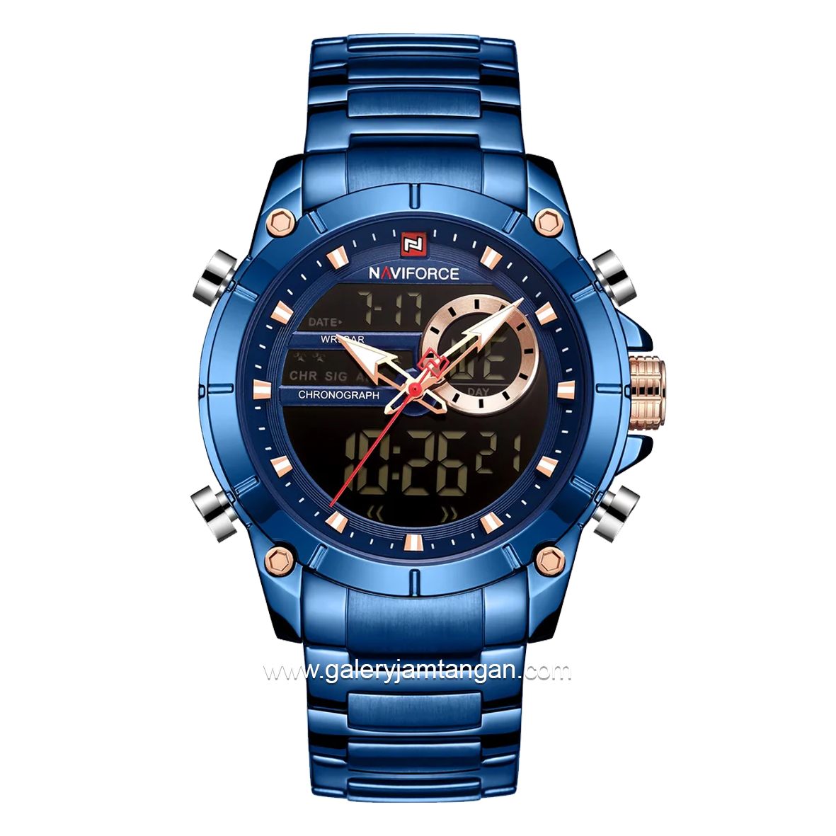 NAVIFORCE NF-9163M Ana-Digi Full Blue Stainless Steel