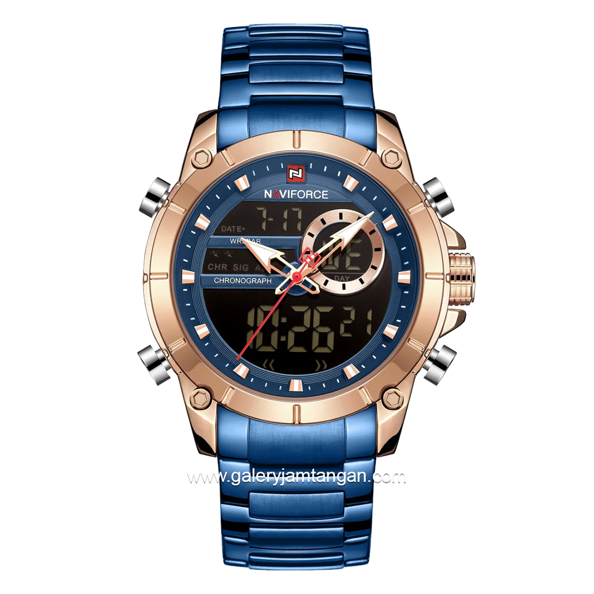 NAVIFORCE NF-9163M Ana-Digi Blue Rosegold Stainless Steel