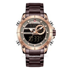 NAVIFORCE NF-9163M Ana-Digi Brown Rosegold Stainless Steel