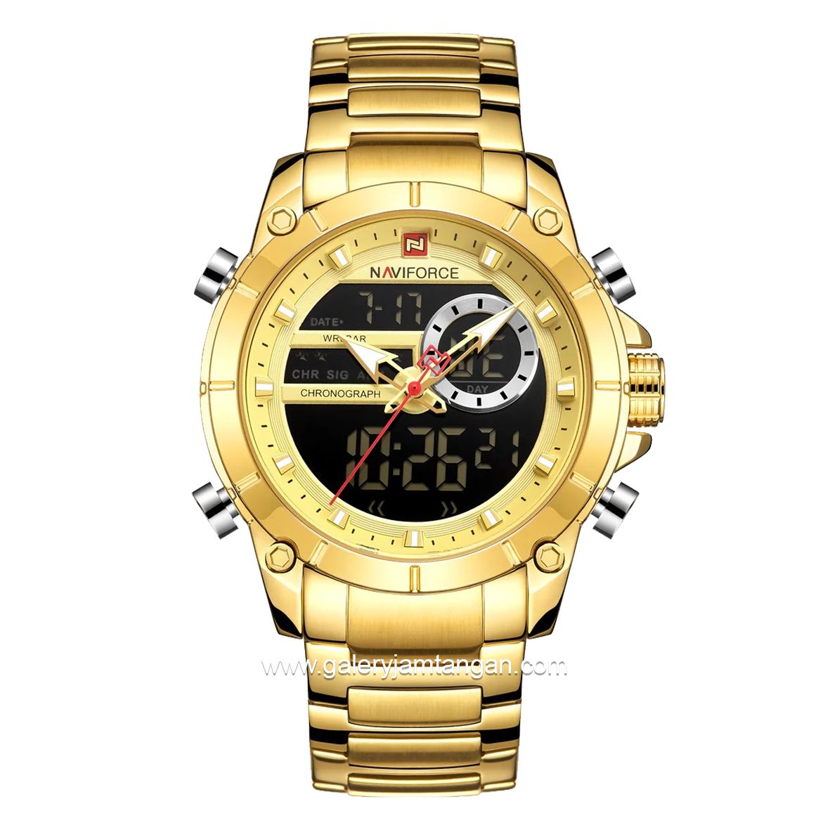NAVIFORCE NF-9163M Ana-Digi Full Gold Stainless Steel