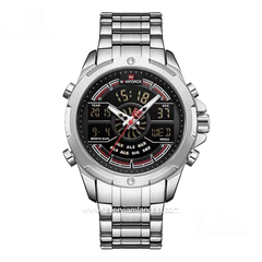 NAVIFORCE NF-9170M Silver Dial Black Stainless Steel Strap