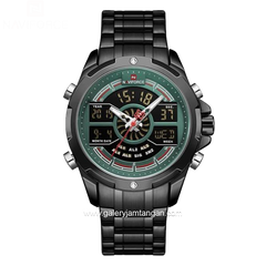 NAVIFORCE NF-9170M Black Dial Green Stainless Steel Strap
