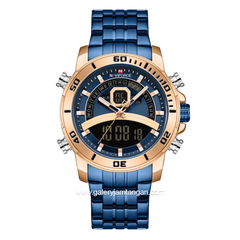 NAVIFORCE NF-9181M Digital Analog Blue Rosegold Stainless Steel