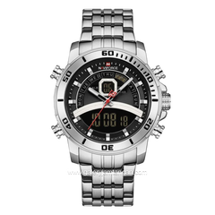 NAVIFORCE NF-9181M Digital Analog Silver Dial Black Stainless Steel