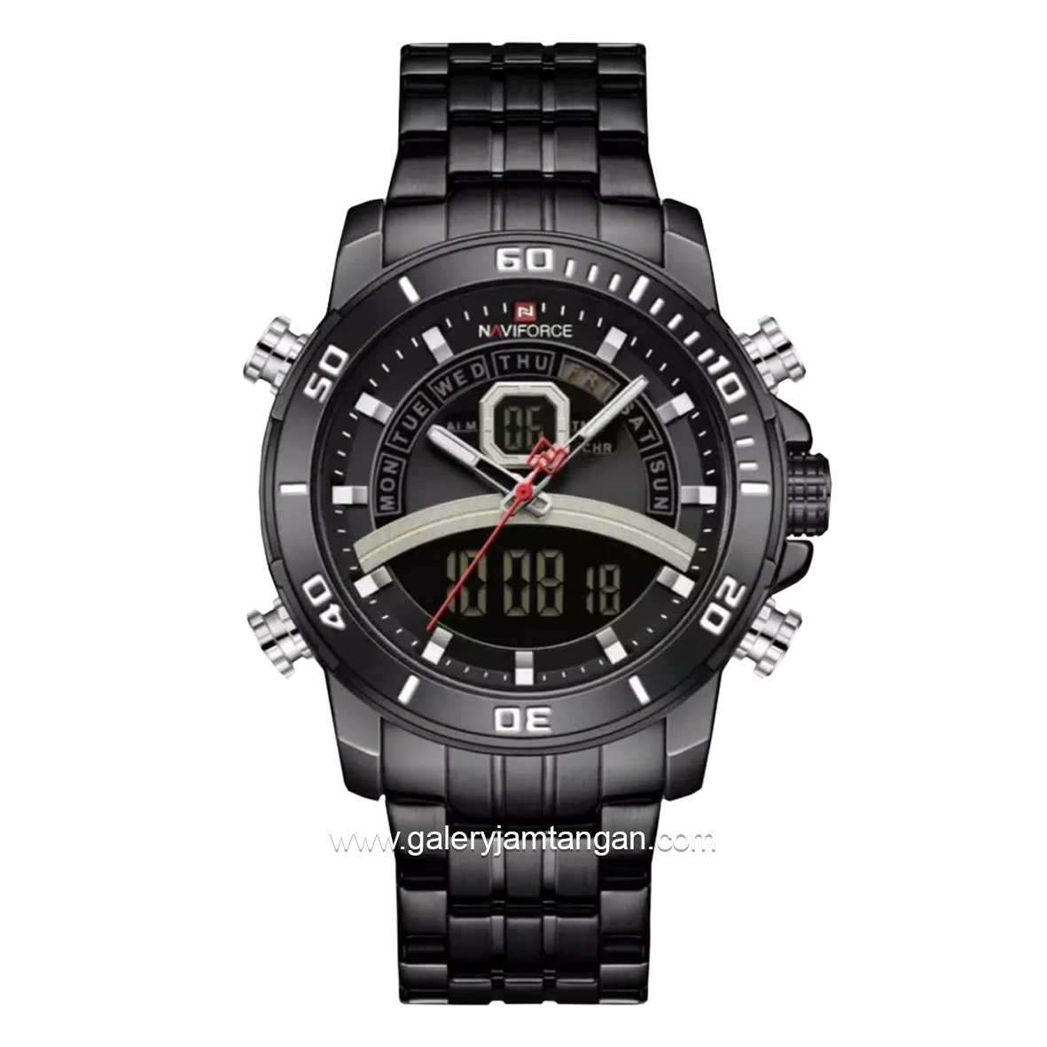 NAVIFORCE NF-9181M Digital Analog Full Black Stainless Steel