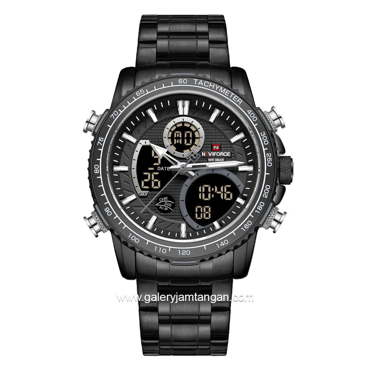 NAVIFORCE NF-9182M Digital Analog Black Stainless Steel
