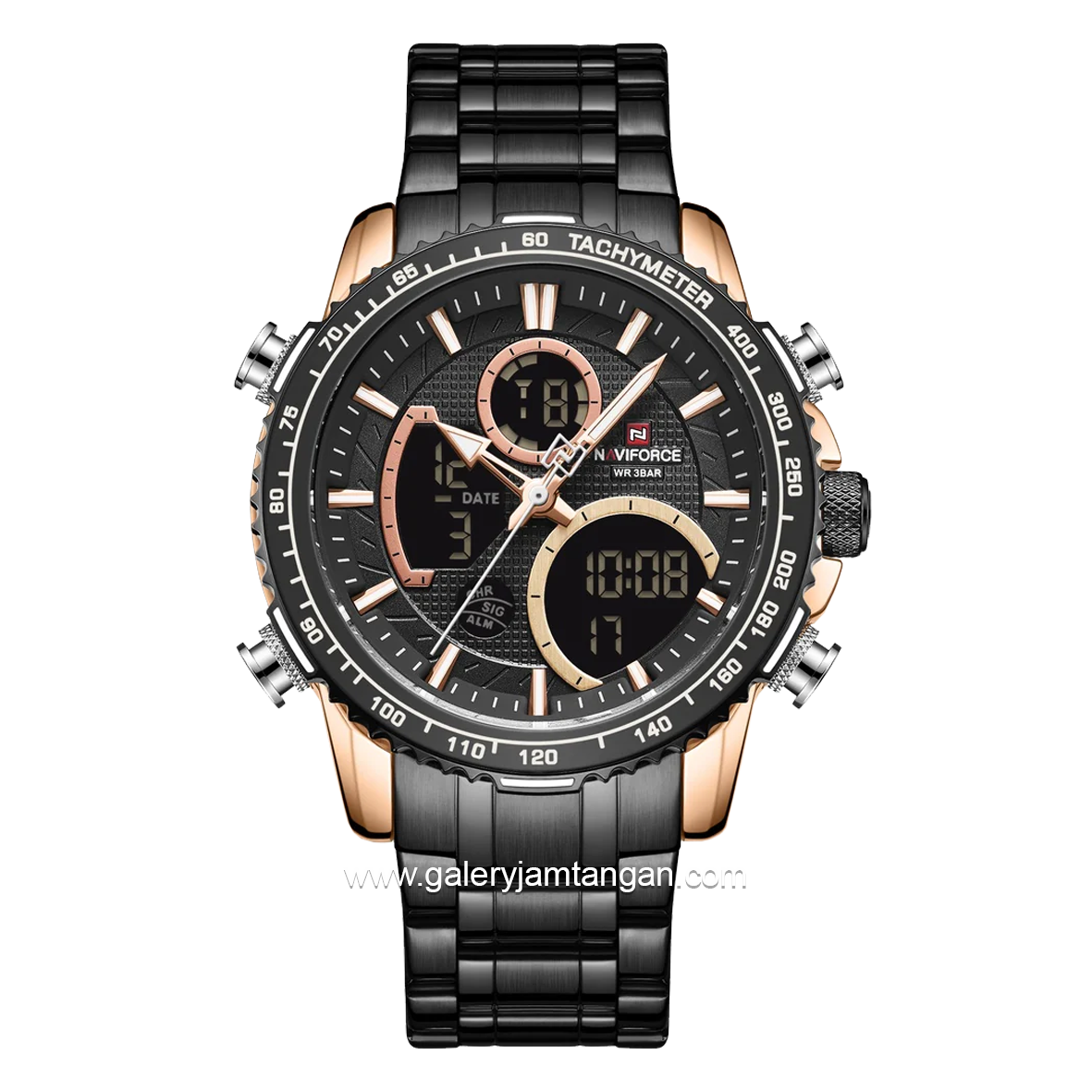 NAVIFORCE NF-9182M Digital Analog Black Stainless Steel