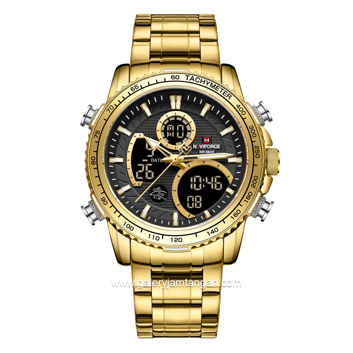 NAVIFORCE NF-9182M Digital Analog Gold Stainless Steel
