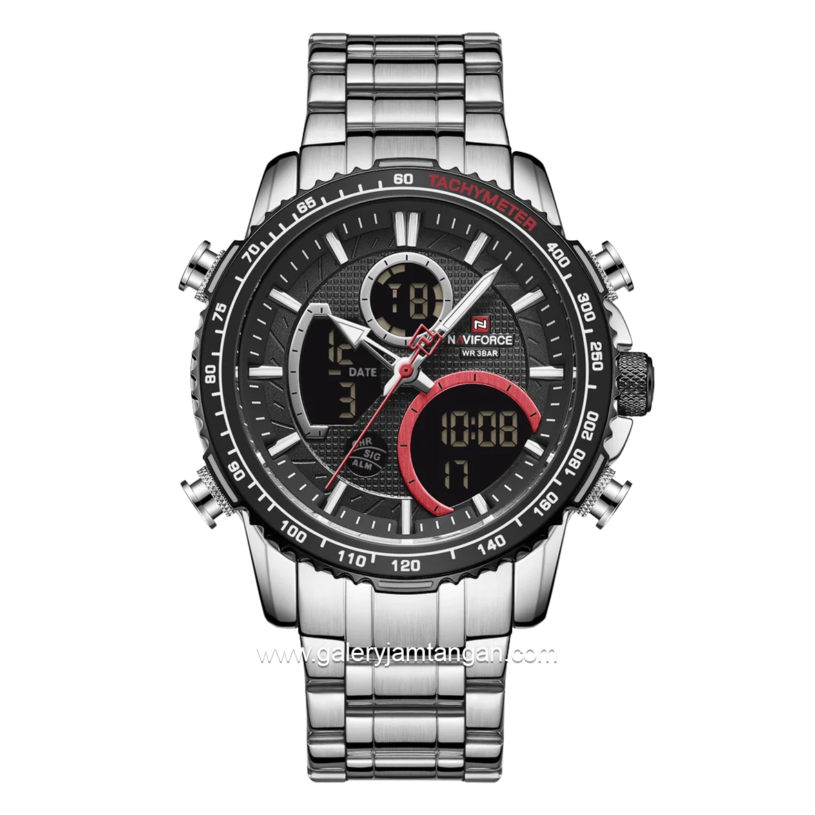 NAVIFORCE NF-9182M Digital Analog Silver Stainless Steel
