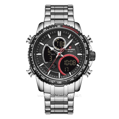 NAVIFORCE NF-9182M Digital Analog Silver Stainless Steel