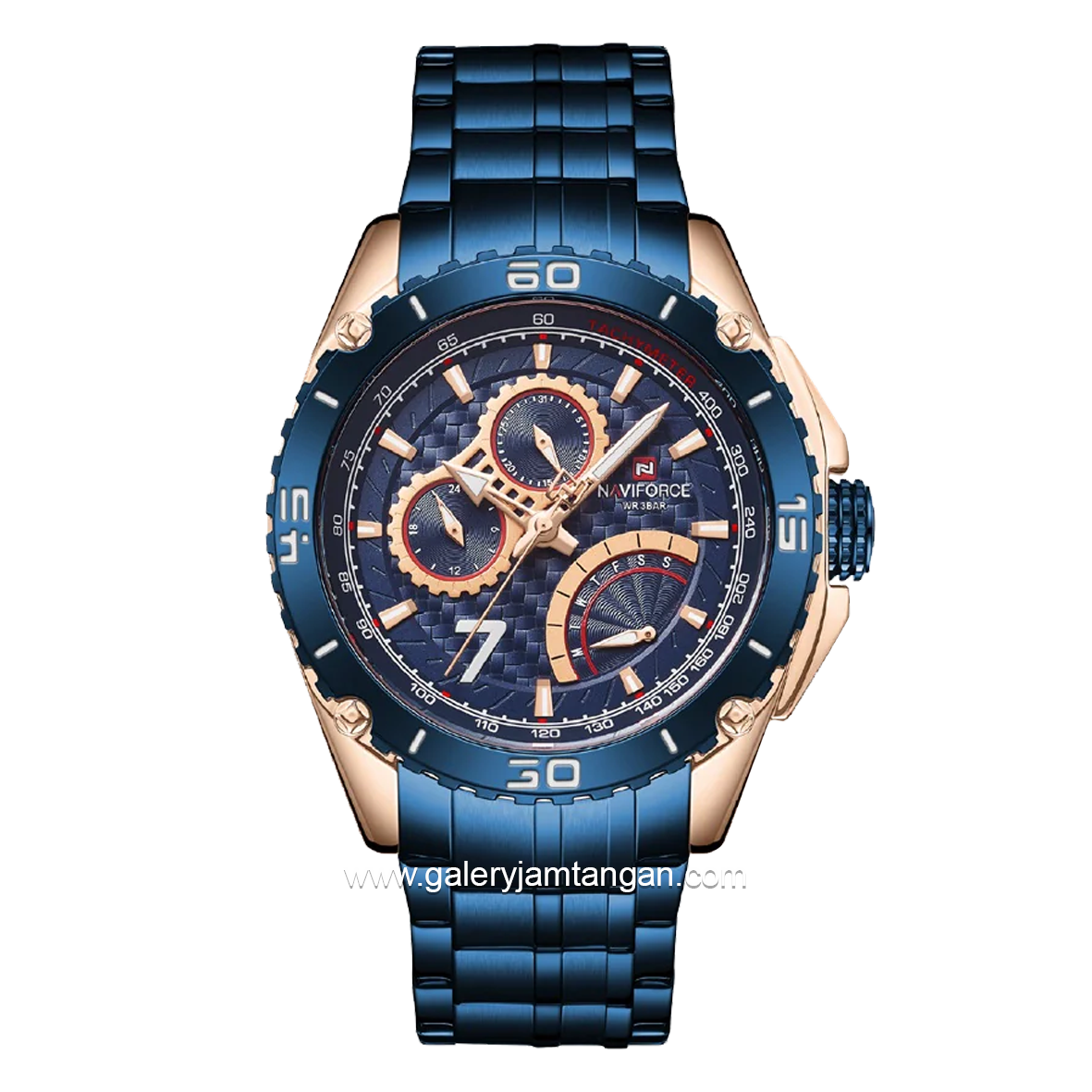NAVIFORCE NF-9183M Navy Rosegold Stainless Steel Strap