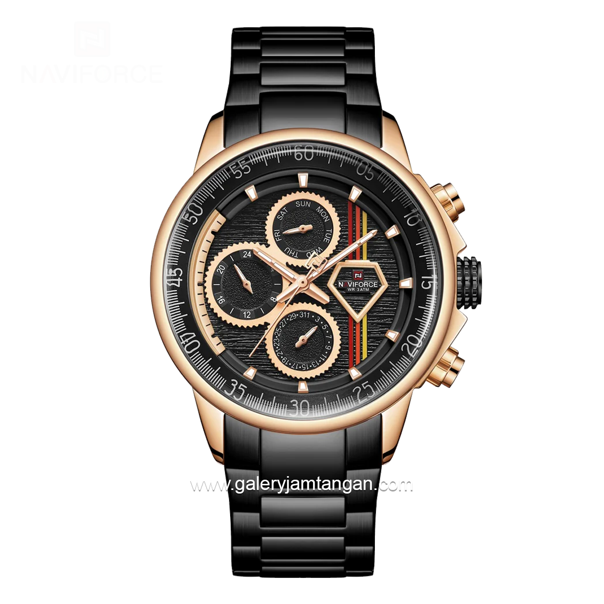 NAVIFORCE NF-9184M Black Rosegold Stainless Steel