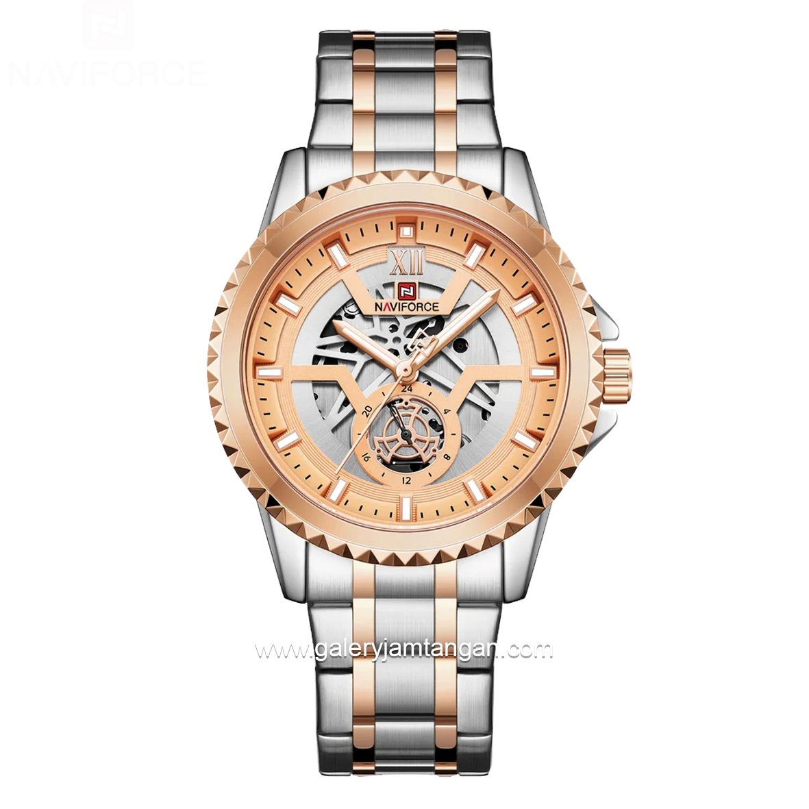 NAVIFORCE NF-9186M Silver Rosegold Stainless Steel