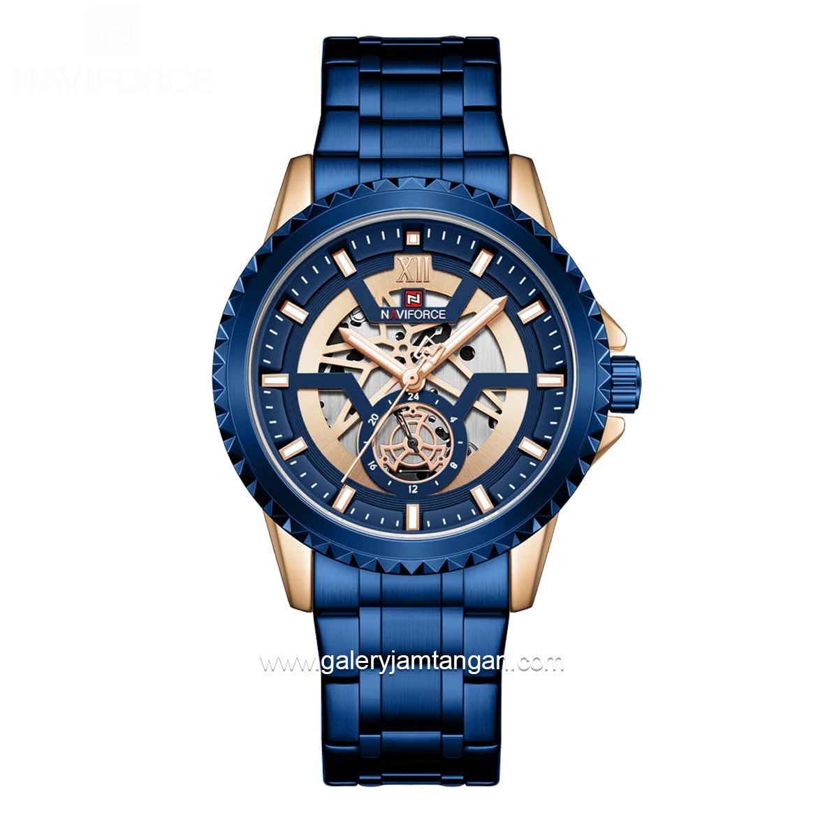 NAVIFORCE NF-9186M Navy Crown Rosegold Stainless Steel