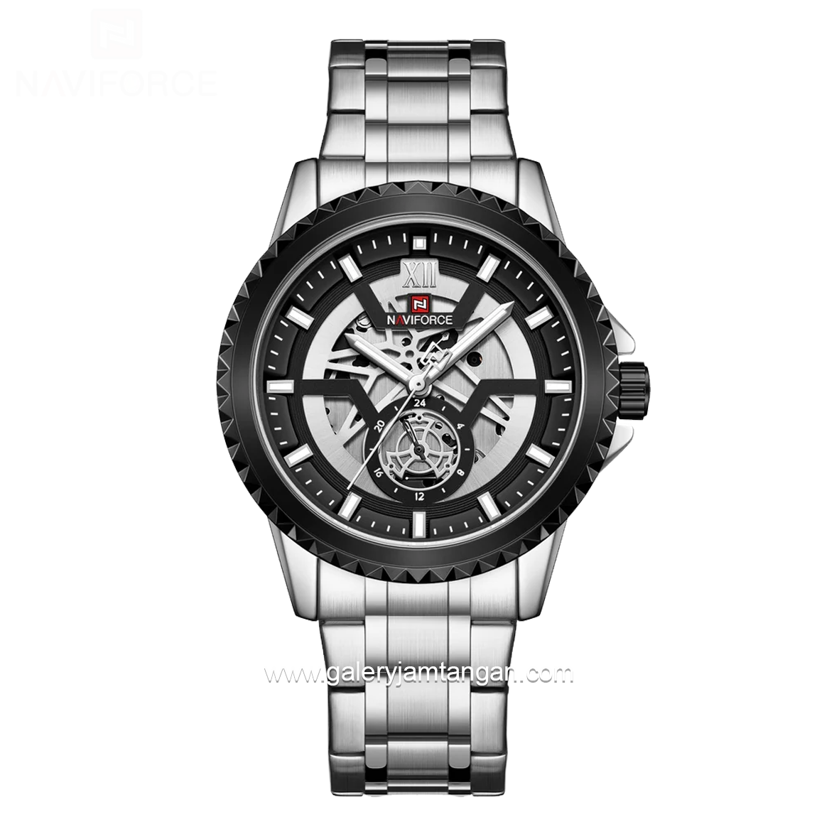 NAVIFORCE NF-9186M Silver Black Stainless Steel