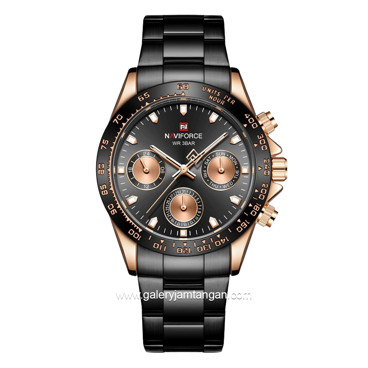 NAVIFORCE NF-9193M Black Rosegold Stainless Steel