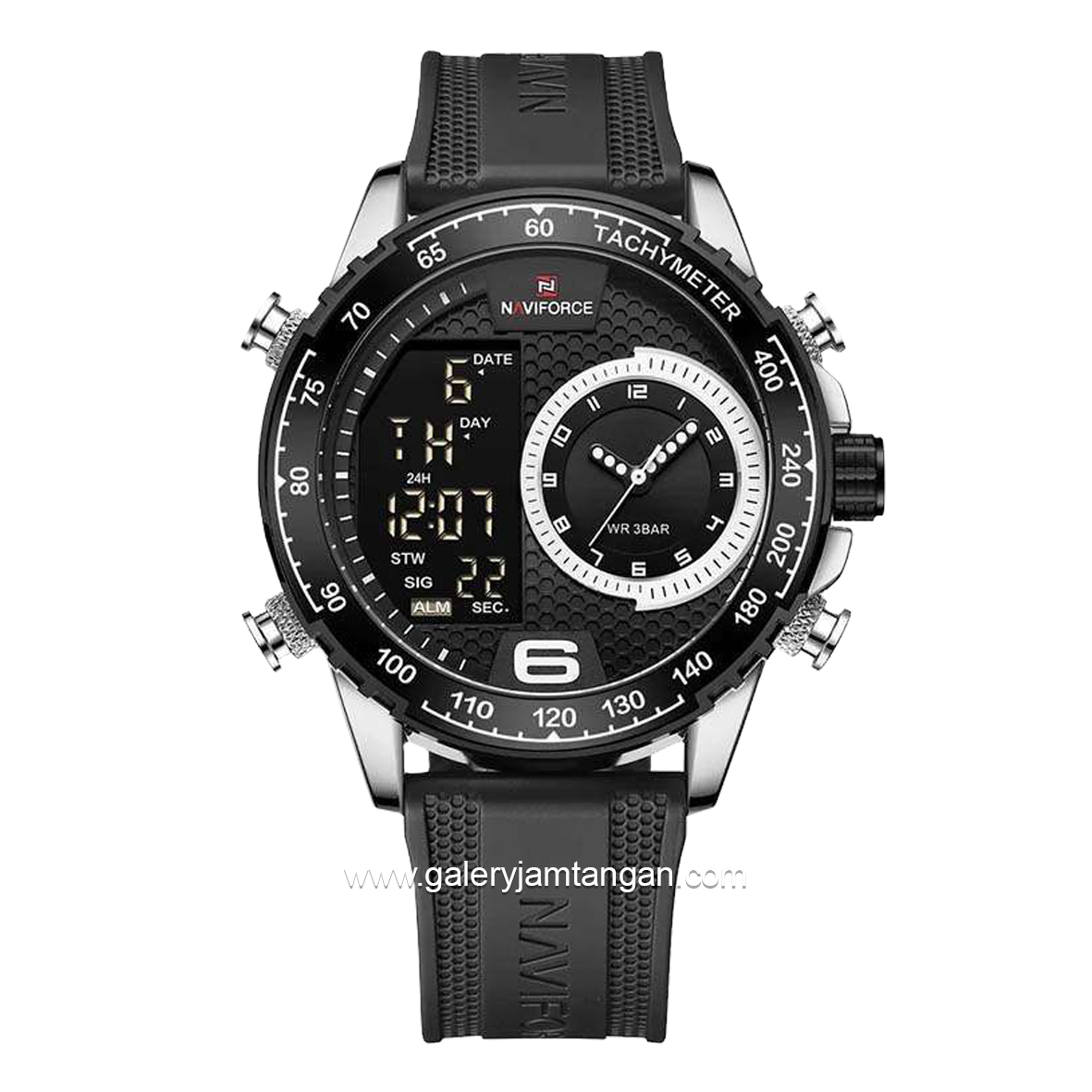 NAVIFORCE NF-9199M Digital Analog Black Rubber Strap