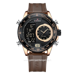NAVIFORCE NF-9199M Digital Analog Ring Black Rubber Strap