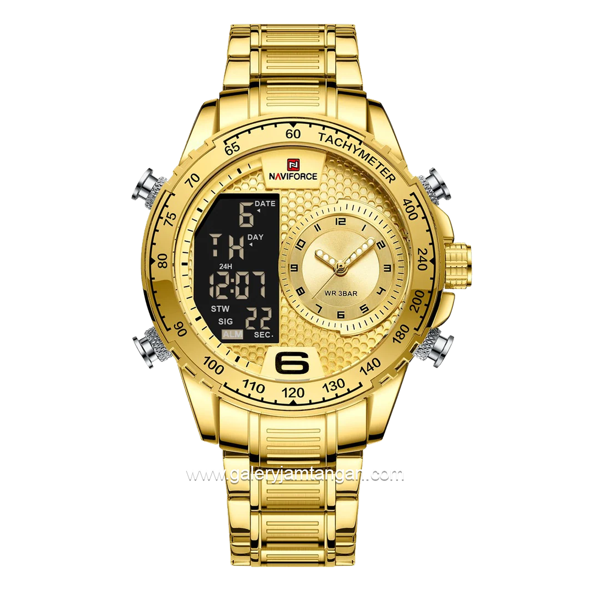 NAVIFORCE NF-9199M Full Gold Stainless Steel Strap