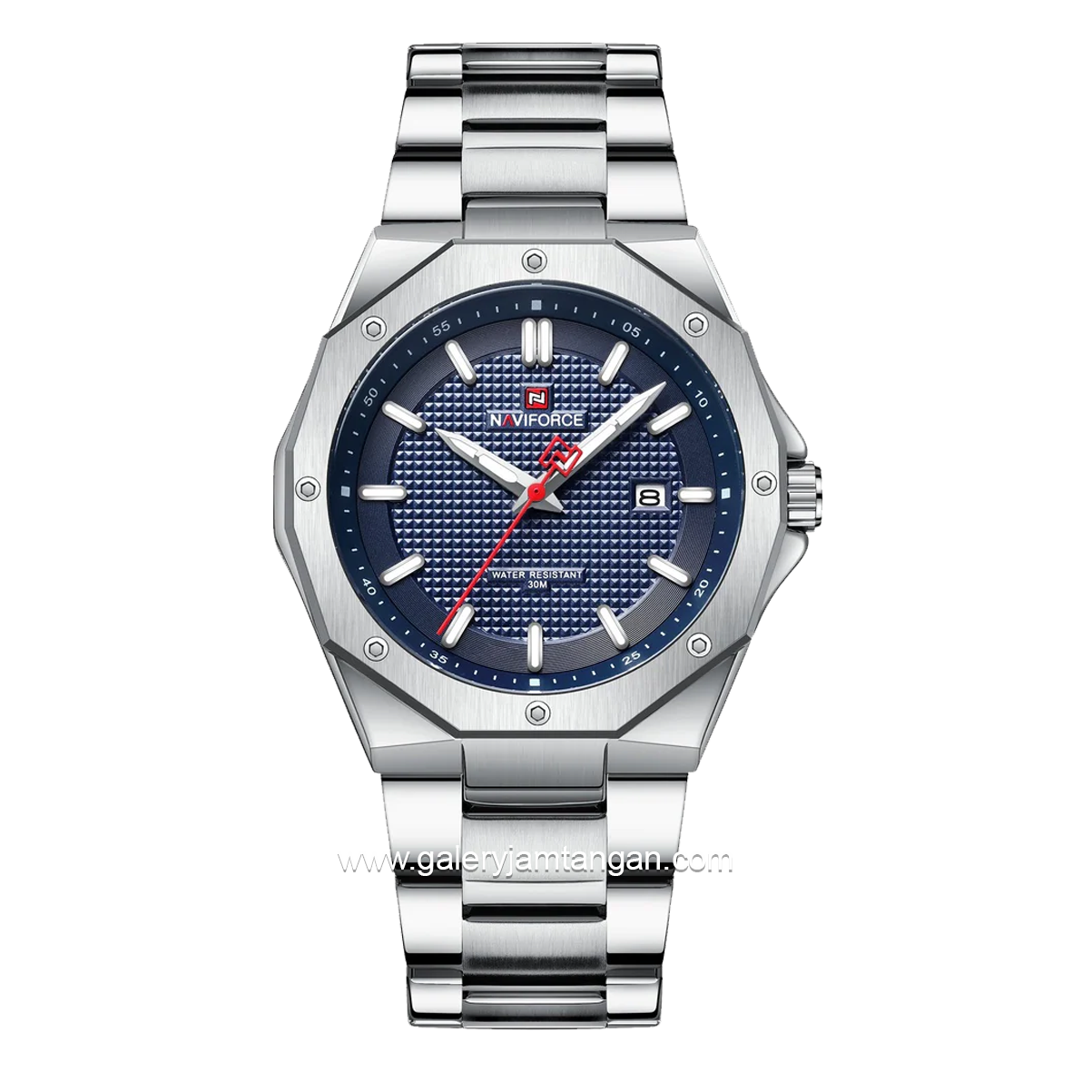 NAVIFORCE NF-9200M Silver Dial Blue Stainless Steel Strap
