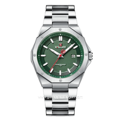 NAVIFORCE NF-9200M Silver Dial Green Stainless Steel Strap